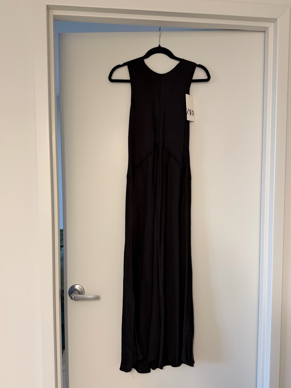 NWT Zara Black Sleeveless Drop Waist Midi Maxi Dress Size M